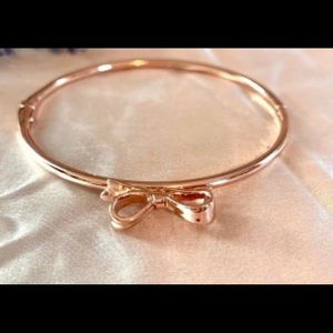 Kate Spade Bow Rose Gold Love Notes Bangle Bracelet New